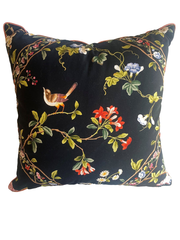 Botanical Black Throw Pillow