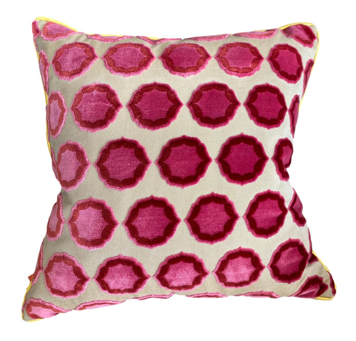 Fuchsia Dual-Pattern Throw Pillow