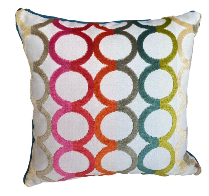 Custom Rainbow Chain-Link Throw Pillow