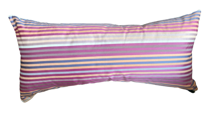 Pink, Blue & Peach Striped Pillow