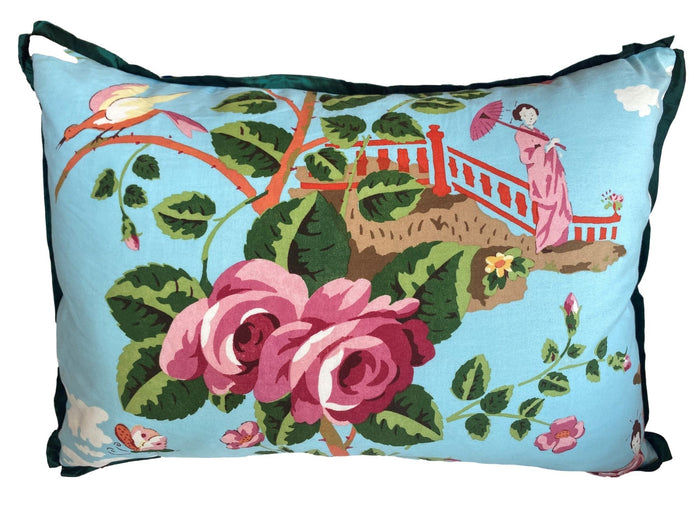 Vintage Chinoiserie Floral Pillow