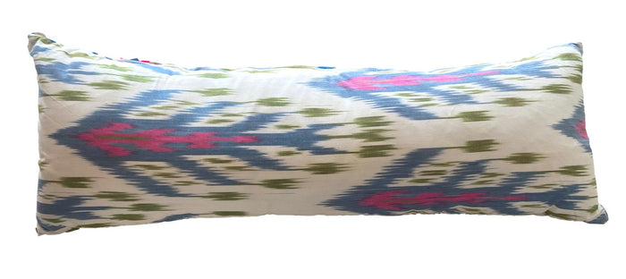 Blue, Purple, & Green Ikat Pattern Pillow