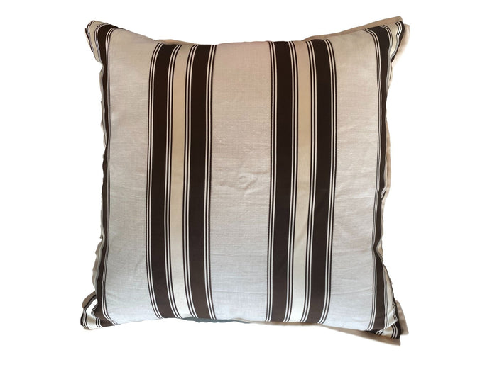 Brown & Ivory Stripe Throw Pillow