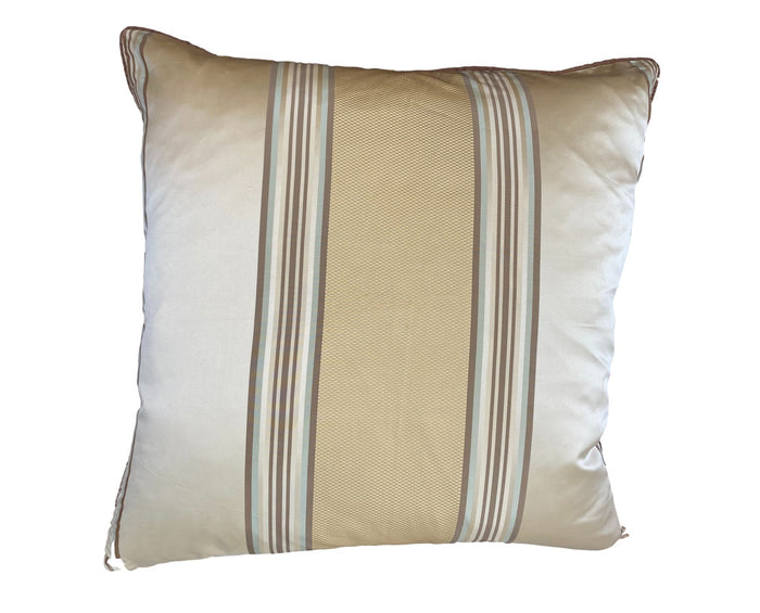 Neutral Silk Striped Throw Pillow