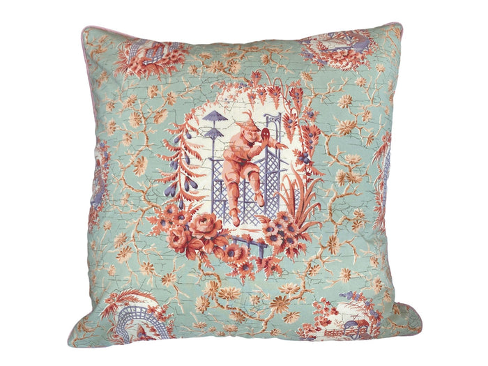 Sage Green Chinoiserie Throw Pillow