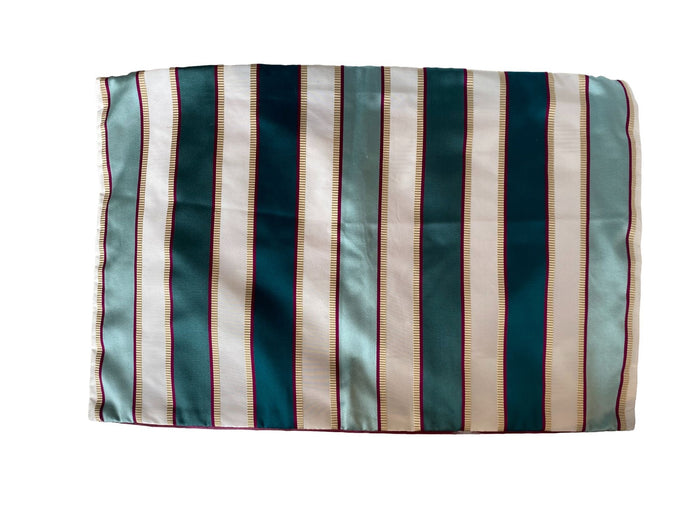 Teal & Burgundy Striped & Ikat Pillow