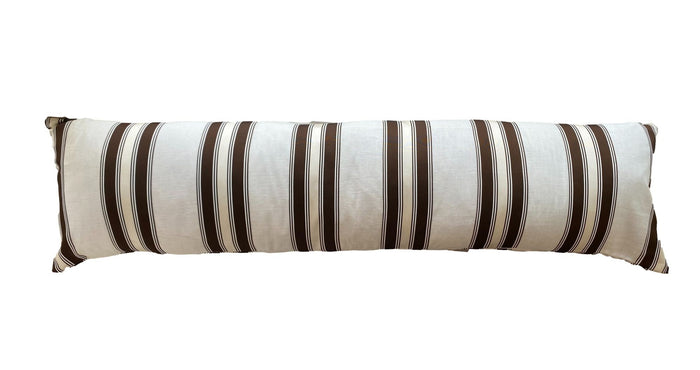 Brown & Ivory Stripe Bolster Pillow