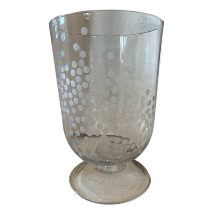 Slender Glass Vase with White Polka Dots