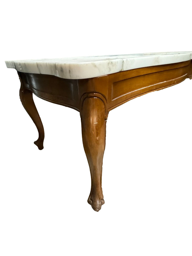 Louis XV Style Marble & Wood Cocktail Table