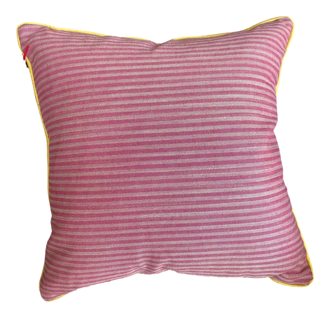 Fuchsia Dual-Pattern Throw Pillow