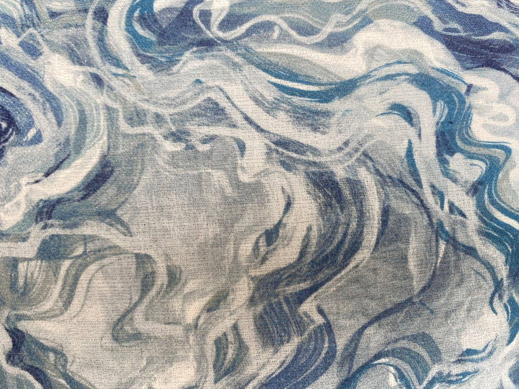 Blue Marbled Throw Pillow