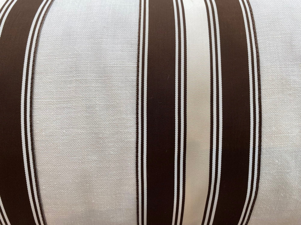 Brown & Ivory Stripe Bolster Pillow