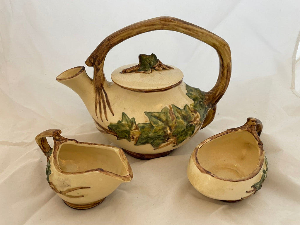 McCoy Pottery Leaf Motif Tea Set