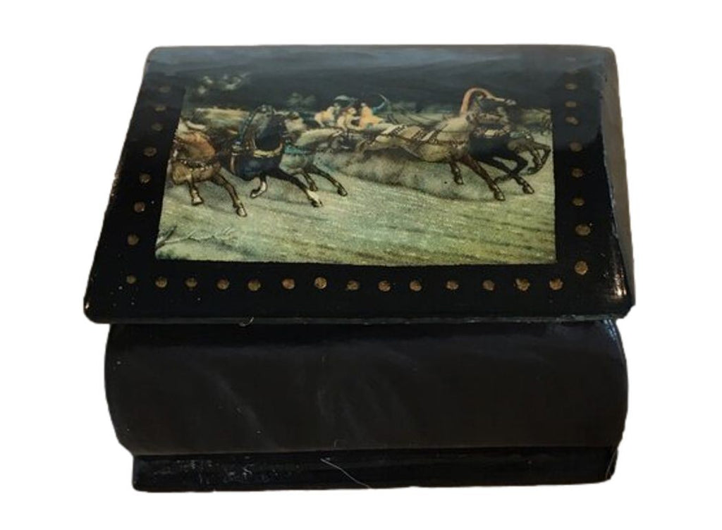 Small Lacquer Equine Russian Box