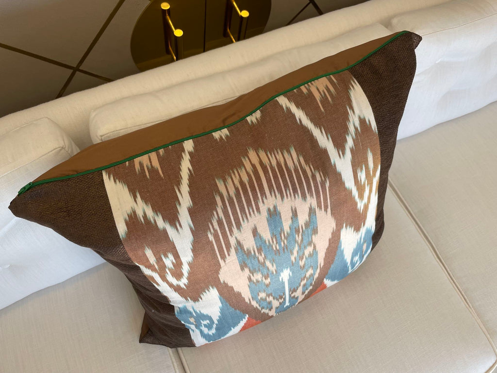 Custom Ikat Pattern Throw Pillow