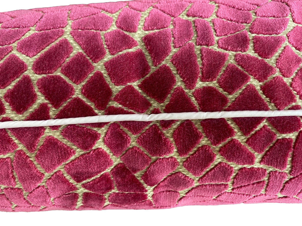 Magenta Velvet Mosaic Pillow