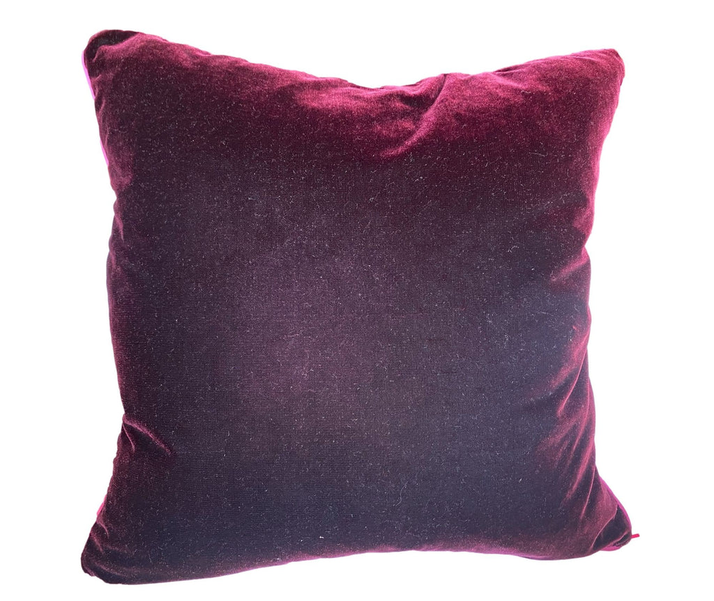 Deep Burgundy Velvet Throw Pillow