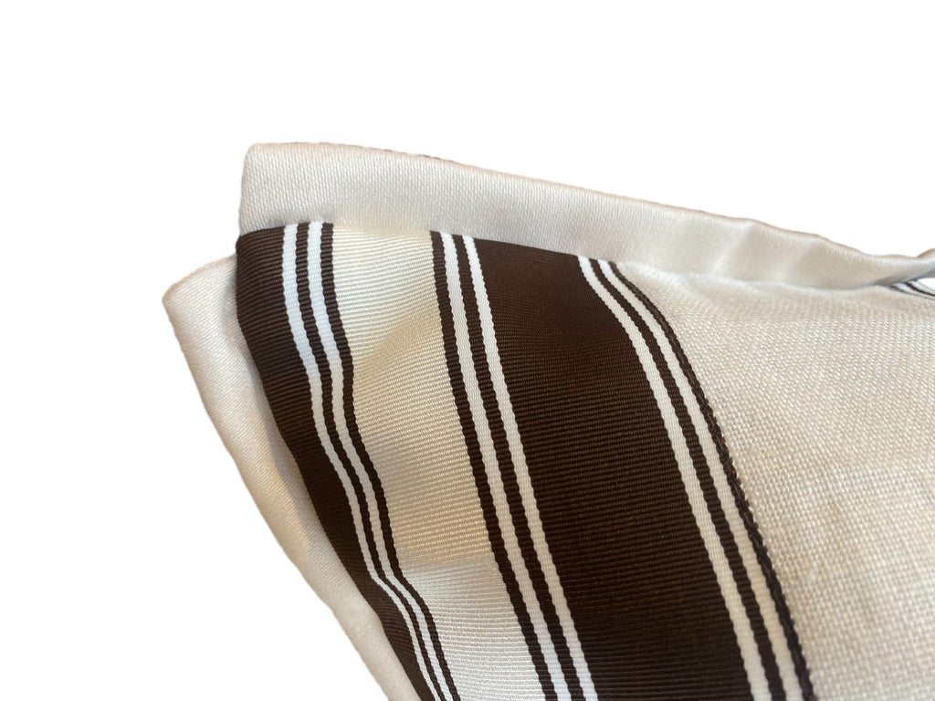 Brown & Ivory Stripe Throw Pillow