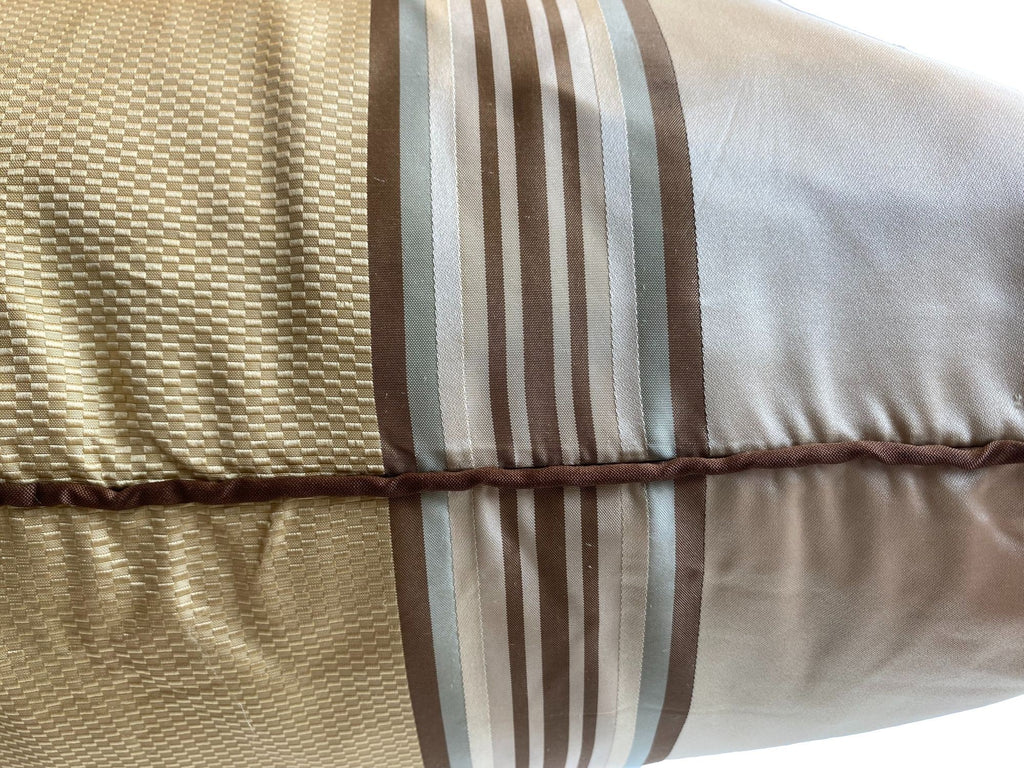 Neutral Silk Striped Throw Pillow