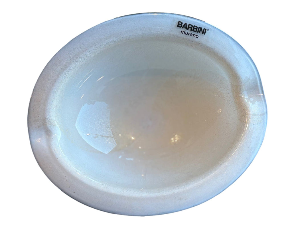 Alfredo Barbini White Murano Glass Dish