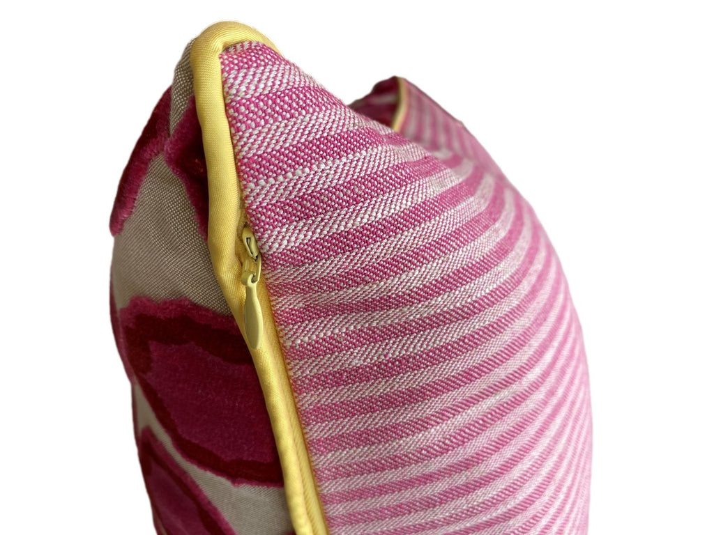 Fuchsia Dual-Pattern Throw Pillow