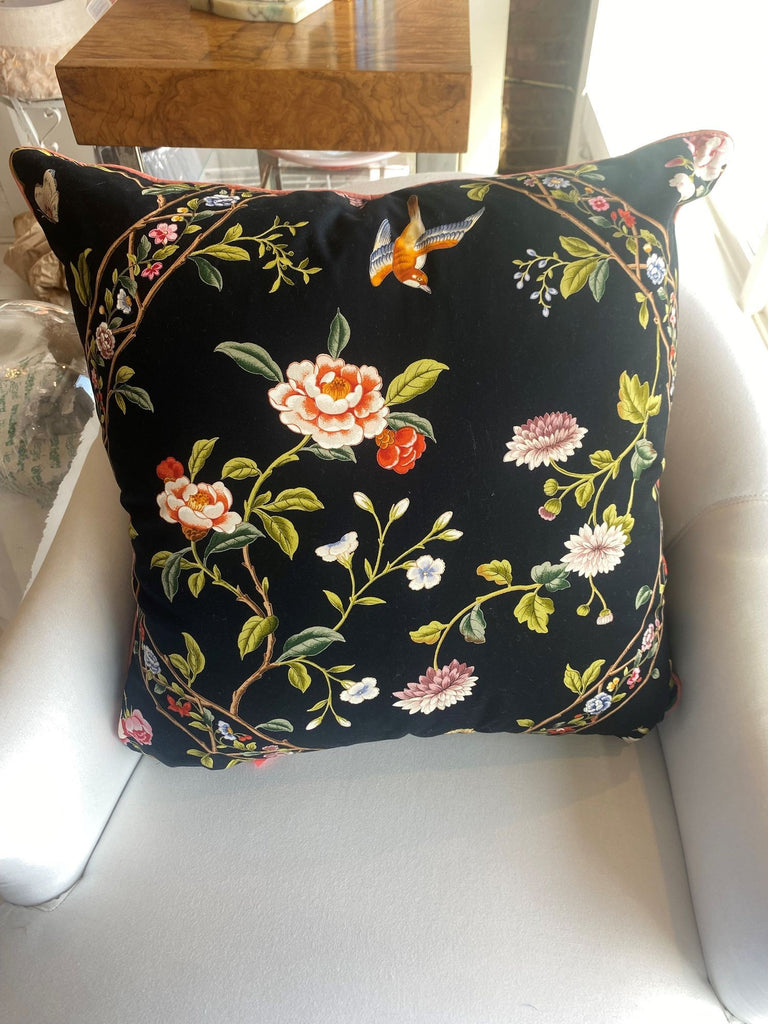 Botanical Black Throw Pillow