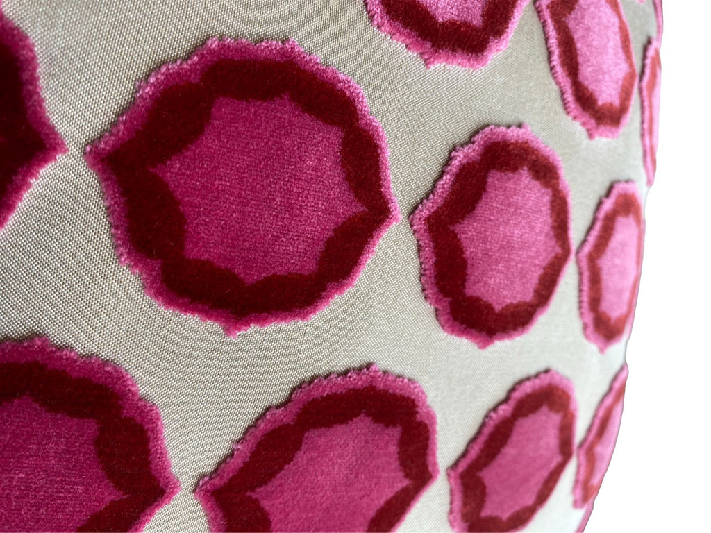 Fuchsia Dual-Pattern Throw Pillow