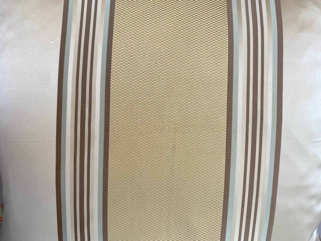 Neutral Silk Striped Throw Pillow