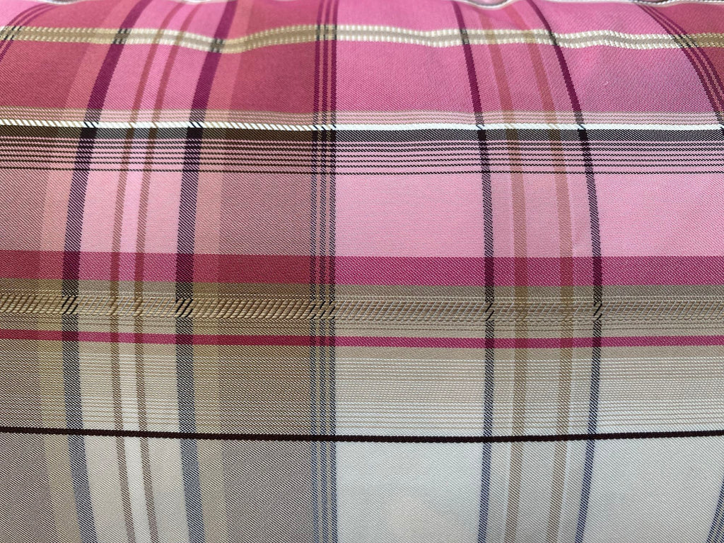 Plaid Pink & Cream Pillow