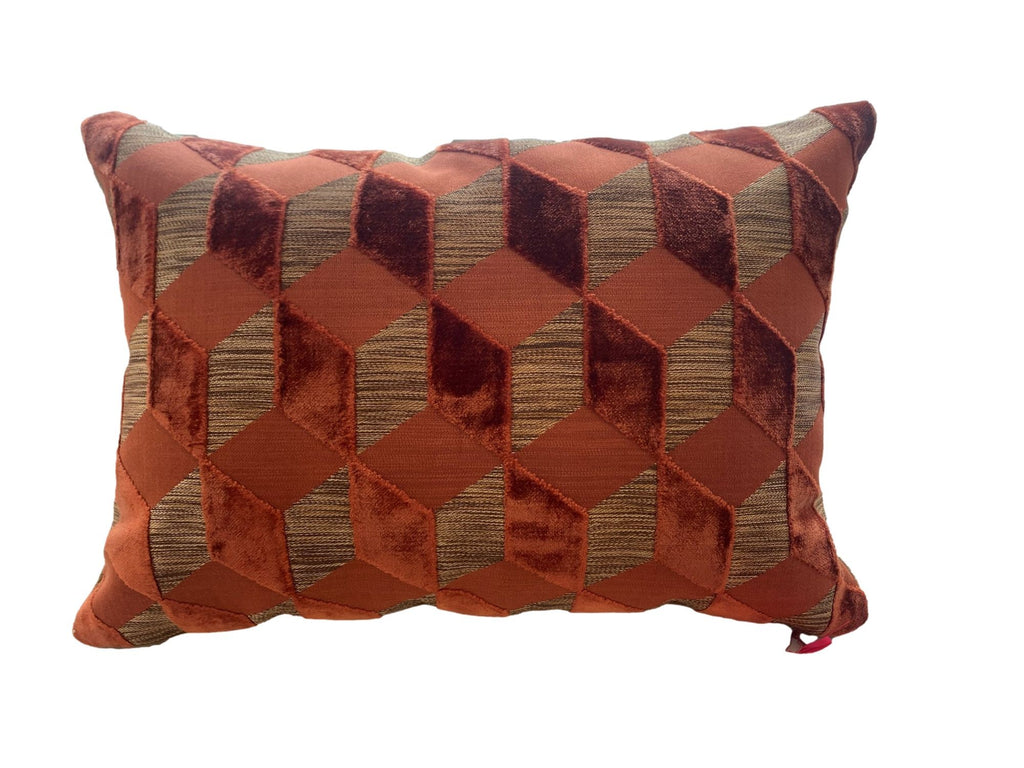 Orange & Tan Geometric Pillow