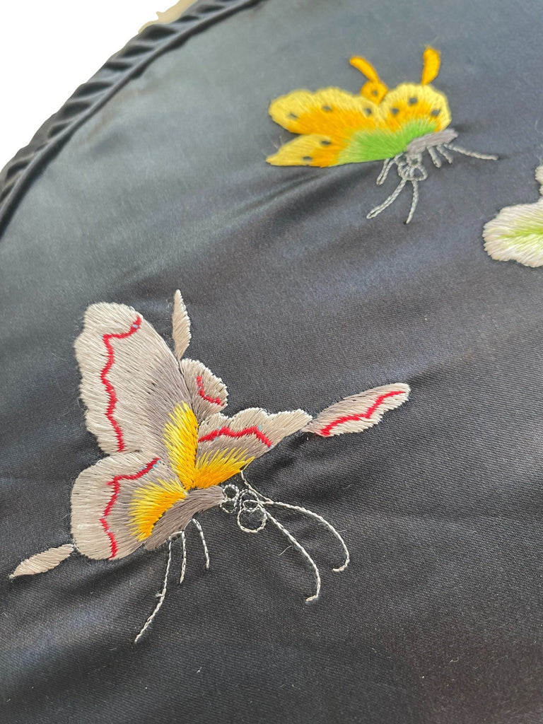 Custom Embroidered Butterfly Garden Pillow