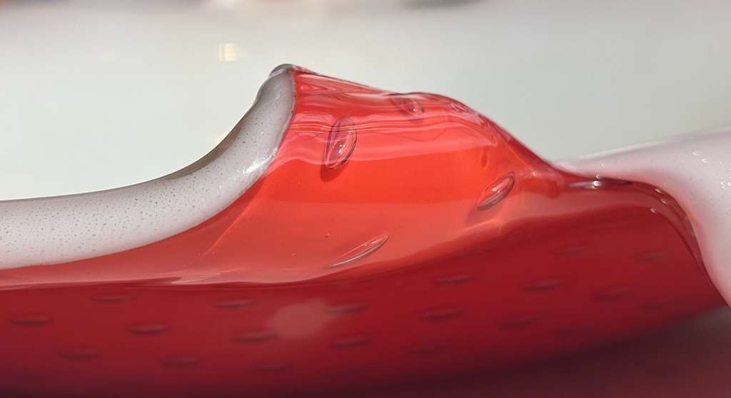 Alfredo Barbini Red & White Murano Glass Dish