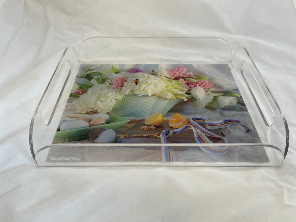 Floral Breakfast Lucite Tray