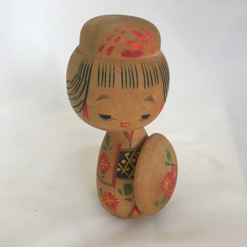 Wooden Japanese Hand-Painted Doll