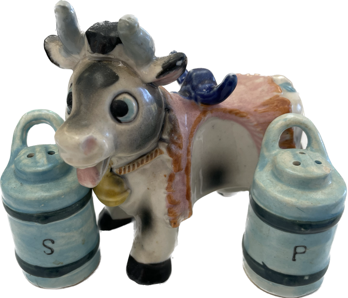 Vintage Oxen Salt and Pepper Shaker Set